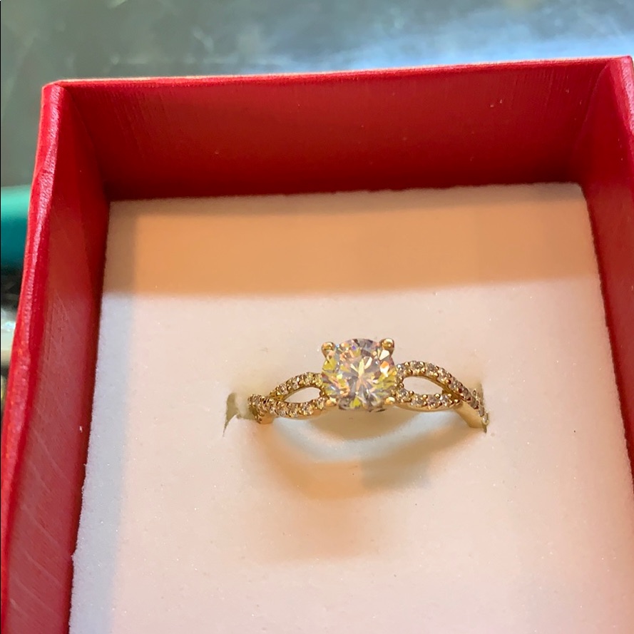 Yellow Gold Cz 10k Ring